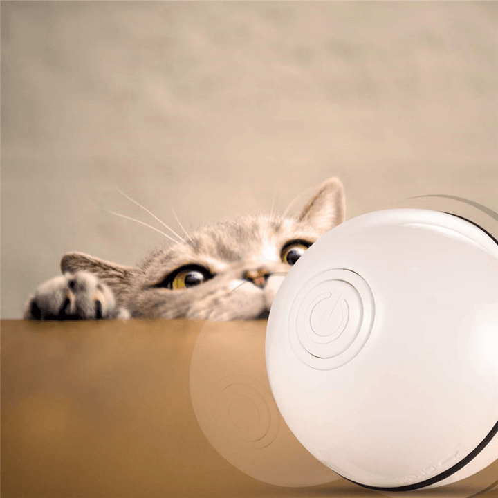 Smart Interactive Pet Toys LED Luminous Ball USB Charging Smart Cat Toy Automatic 360 Degree Self Rolling Balls - Trendha