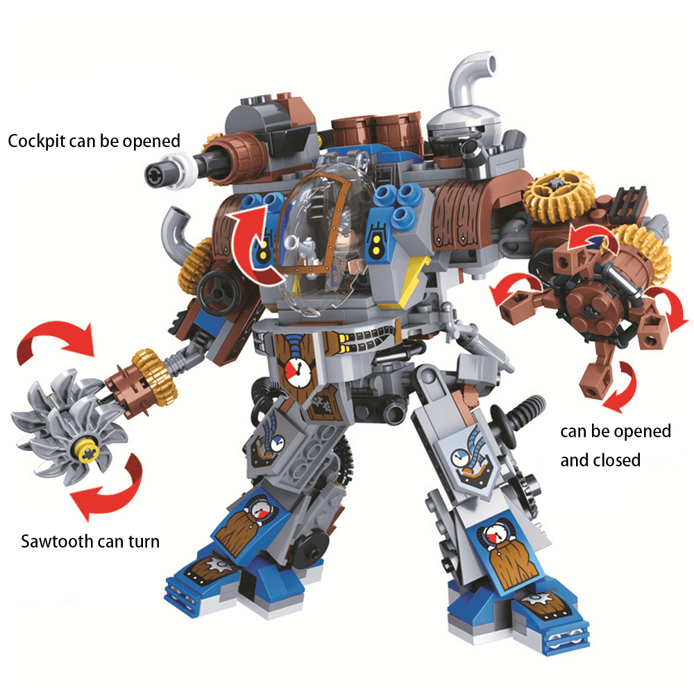 371 Pcs City Age of Steam Guards the Nation Building Blocks Mechanical Robots Warrior Figures Diy Assembly Blocks Toys for Kids - Trendha