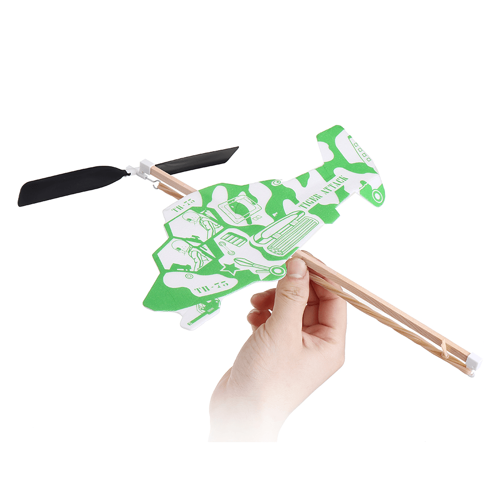 Rubber Band Powered Plane Toy Helicopter Propeller Kids Assembly Educational Toys - Trendha