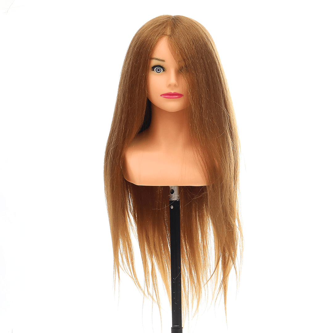 24" 100% Real Human Hair Mannequin Head Hairdressing Training Head Hair Extensions - Trendha