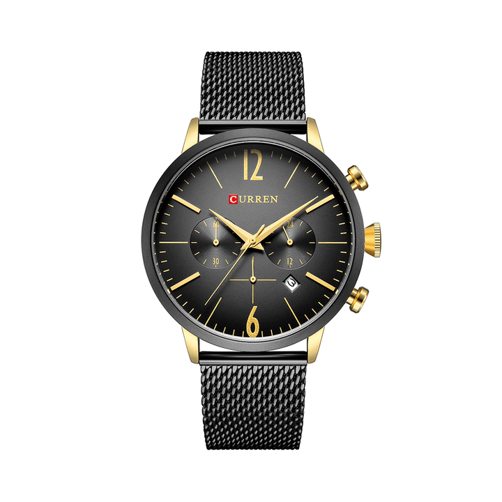 CURREN 8313 Men Clock Stainless Steel Casual Date Waterproof Quartz Watch - Trendha