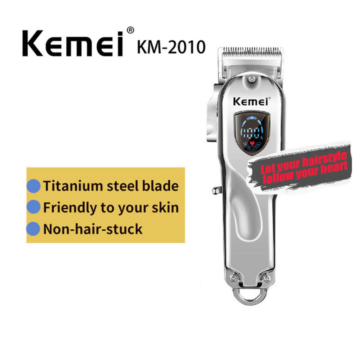 KEMEI-2010 All Metal Retro Oil Head Electric Cordless Trimmer Wireless Portable Hair Clipper - Trendha