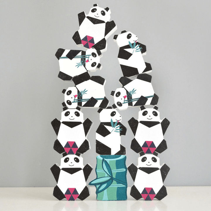 11/13 Pcs Creative Panda Dinosaur Wooden Stacking Game Building Blocks Early Educational Toy for Kids Gift - Trendha