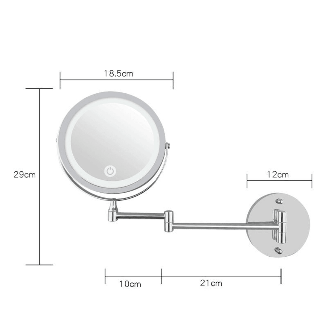 Led Makeup Mirrors with LED Light Folding Wall Mount Vanity Mirror 10X - Trendha