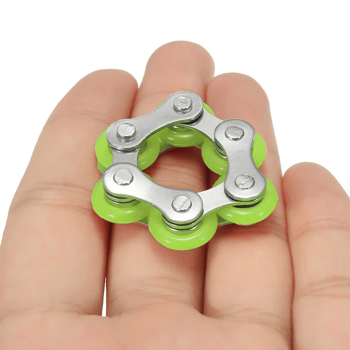 Stainless Steel Colorful Bicycle Chain Shape Rotating Fidget Hand Spinner EDC Reduce Stress Toys - Trendha
