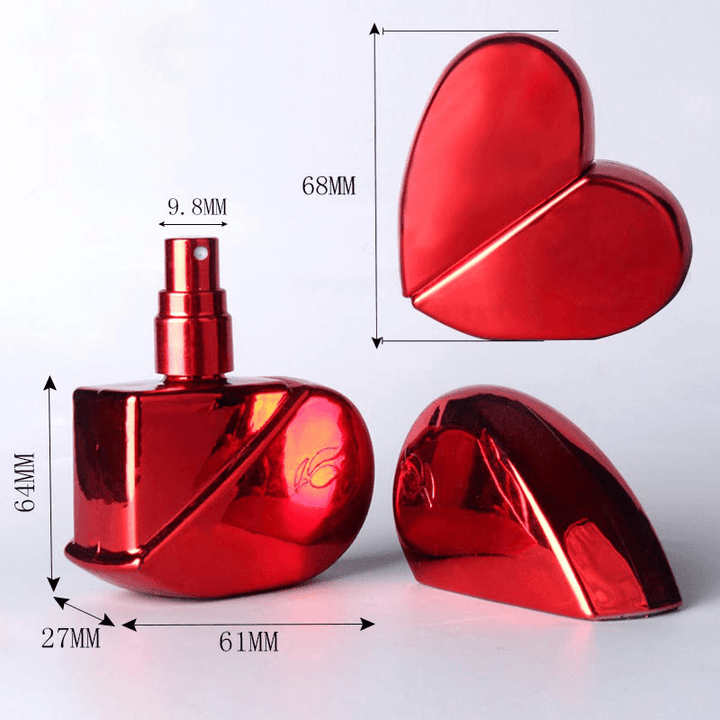 25Ml Heart Shaped Glass Perfume Bottles with Spray Refillable Empty Perfume Atomizer and Classic Style - Trendha
