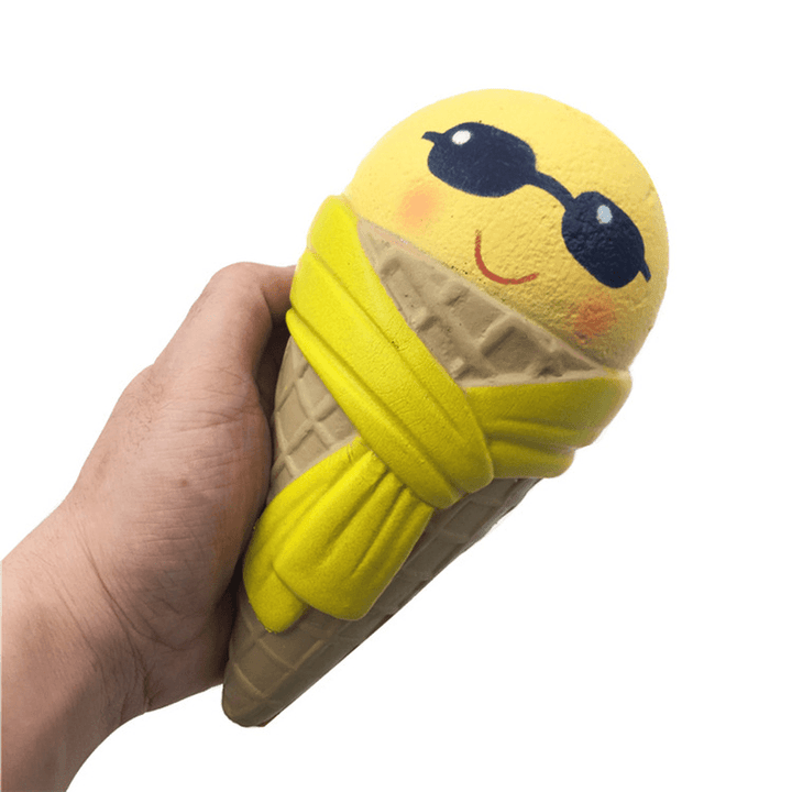 Squishyfun Ice Cream with Sunglasses Scarf Squishy 18Cm Slow Rising with Packaging Collection Gift - Trendha