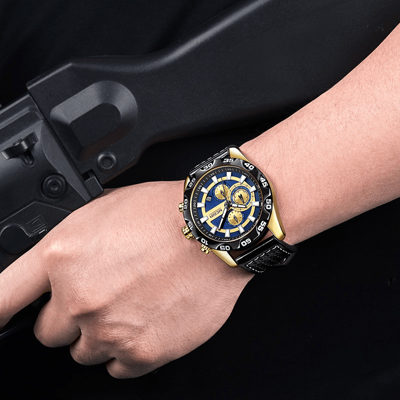MEGIR 2096 Luxury Sports Style Chronograph Waterproof Multifunction Quartz Watch Men Wrist Watch - Trendha
