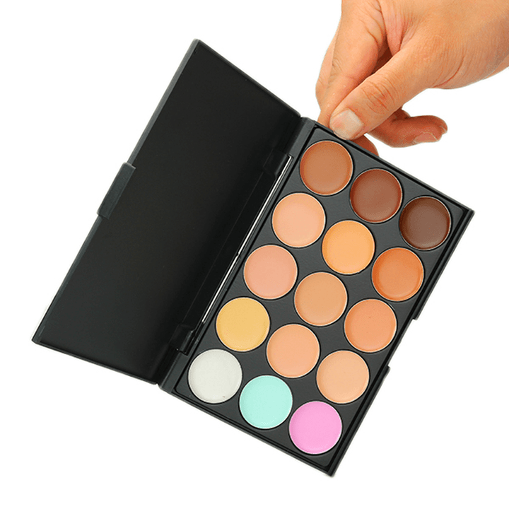 Luckyfine 15 Colors Professional Makeup Facial Concealer Palette Dark Shadow Beauty Cosmetic - Trendha