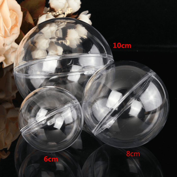 5Pcs Christmas Tree Decoration Clear Hanging Ball Gift Candy Hanging Decration Ball - Trendha