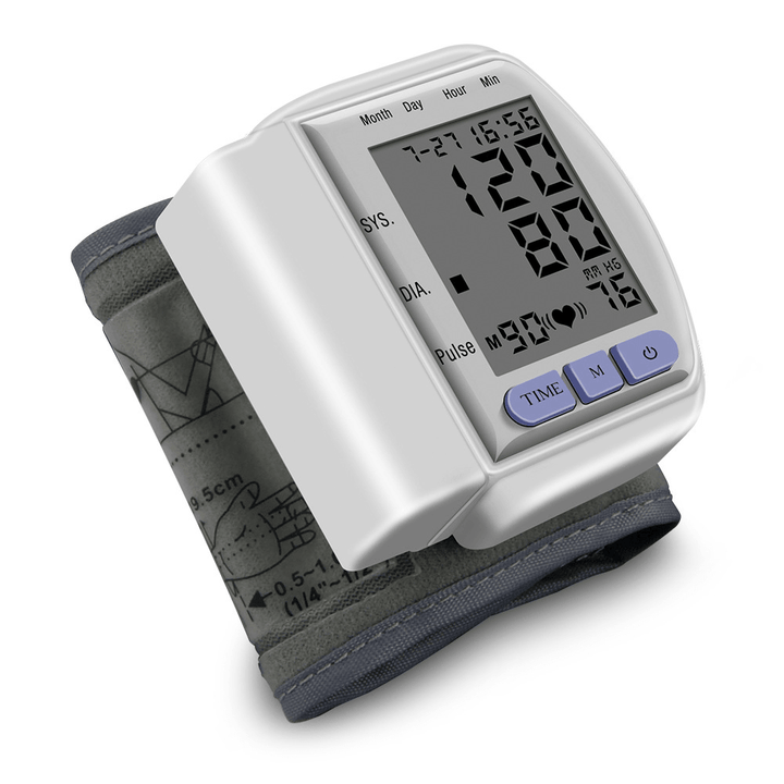 Boxym Digital Wrist Blood Pressure Monitor LCD Automatic Household Heart Beat Monitor Meter Pulse Meter Health Pulse Measure Health Care - Trendha