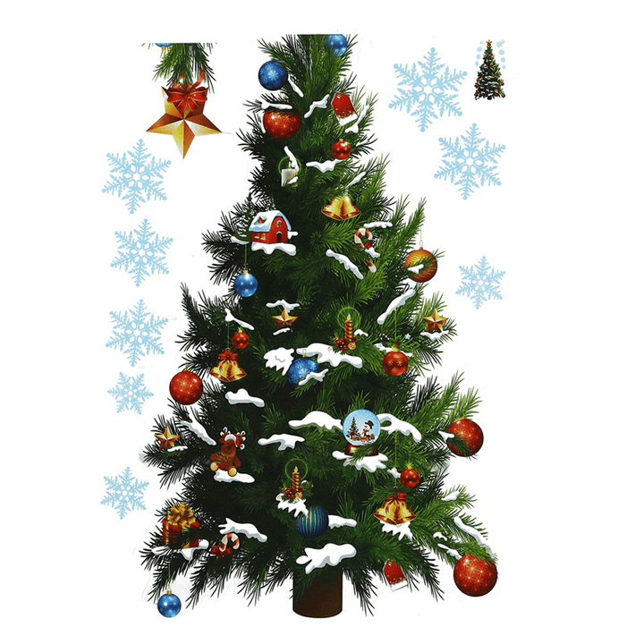Christmas Party Home Decoration Removable Green Christmas Tree Wall Stickers for Kids Children Toys - Trendha