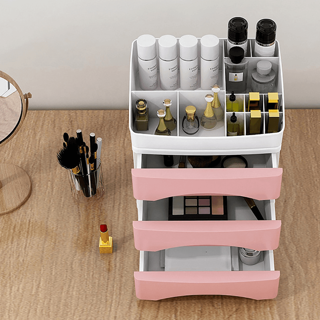2/3 Layer Cosmetic Makeup Organiser Holder Tidy Storage Jewelry Box Shelf Cabinet Drawer - Trendha