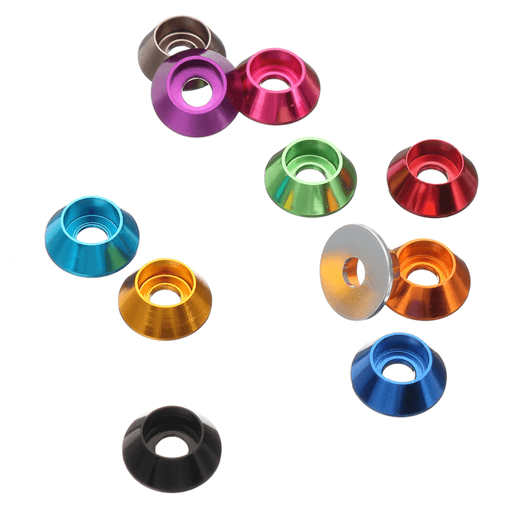 Suleve™ M3AN6 10Pcs M3 Cup Head Hex Screw Gasket Washer Nuts Aluminum Alloy Multicolor - Trendha