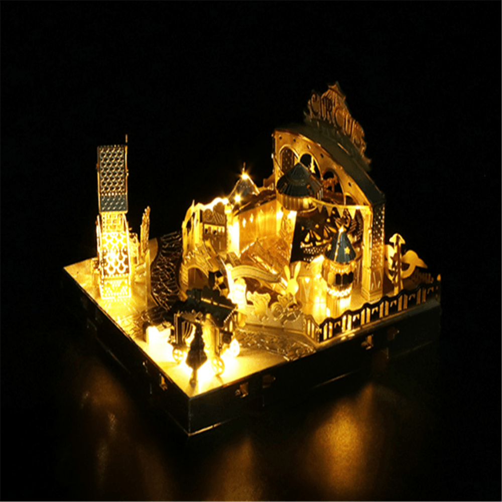 3D DIY Assembled Model Amusement Park Carousel Ferris Wheel Roller Coaster Puzzle Educational Toy Model Building - Trendha