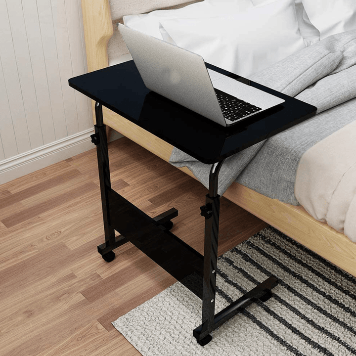 Moveable Computer Laptop Desk Height Adjustable Writing Study Table Workstation with Wheels Home Office Furniture - Trendha