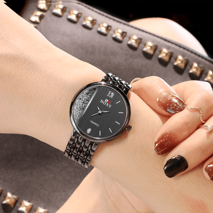 SOXY 0137 Crystal Casual Style Ladies Wrist Watch Unique Design Quartz Watch - Trendha