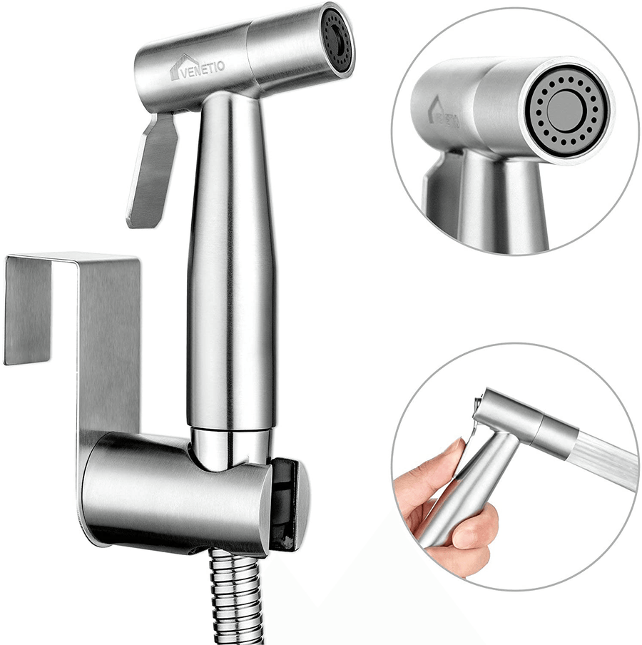 304 Stainless Steel Handheld Bidet Sprayer for Toilet with Anti-Leaking Hose Toilet Wall Mounted Multi Function for Cloth Diaper Sprayer Shattaf Pets Shower - Trendha