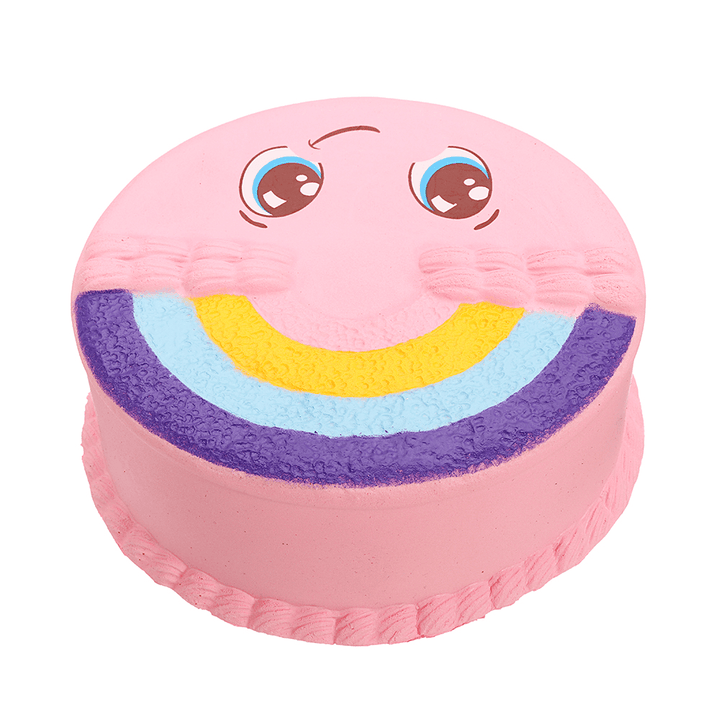 Rainbow Smile Cake Squishy 12CM Slow Rising with Packaging Collection Gift Soft Toy - Trendha