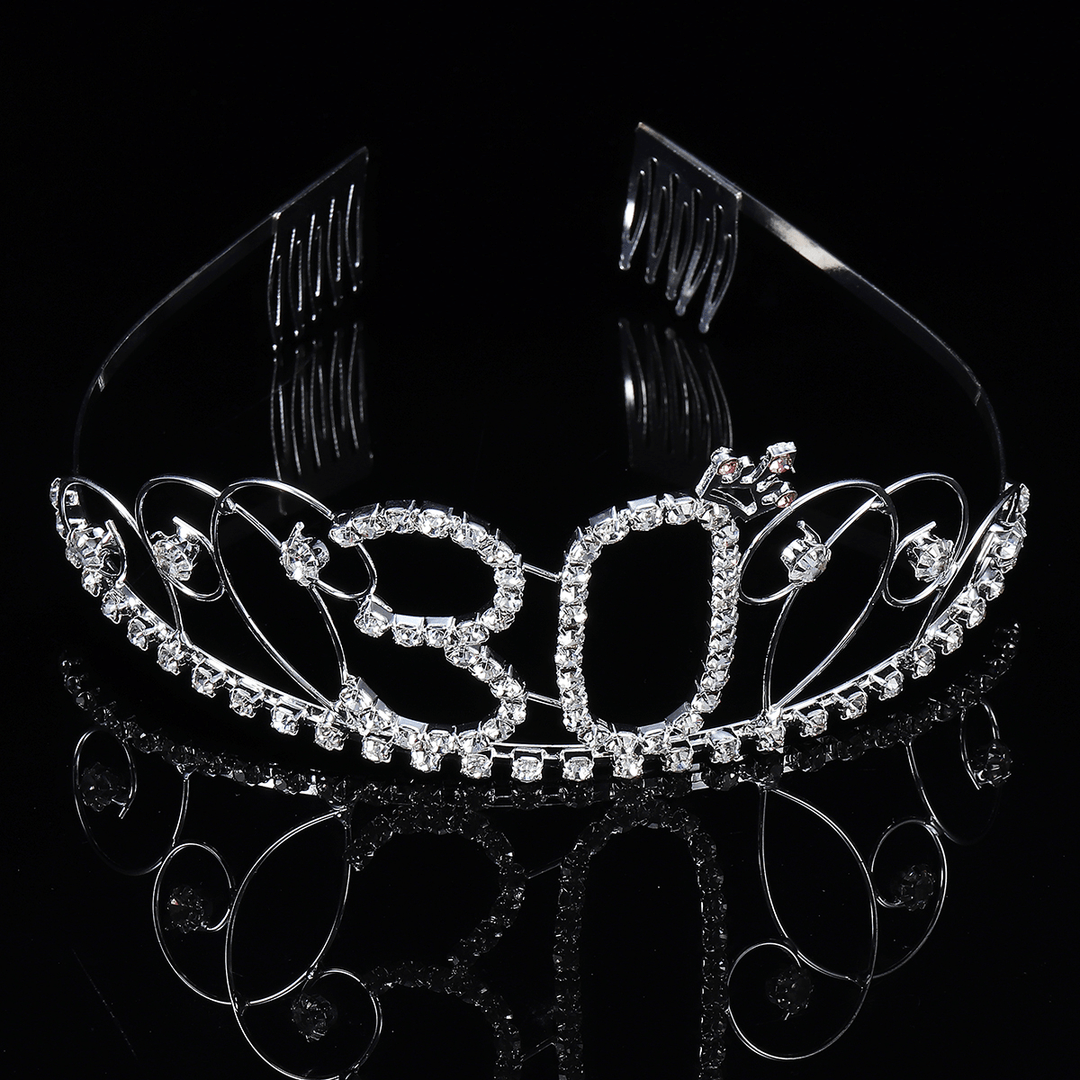 Crystal Birthday Crown Girl Tiara Princess Crown Hair Accessories Happy Birthday Cake Decorations - Trendha