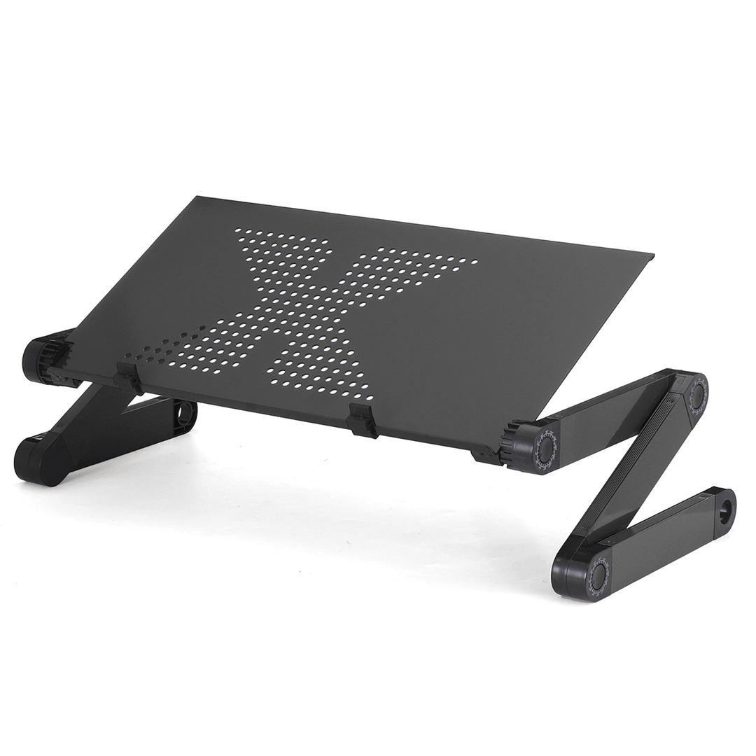 Laptop Desk Aluminum Alloy Folding Computer Notebook Desk Bed Laptop Table with Cooling Stand and Mouse Tray - Trendha