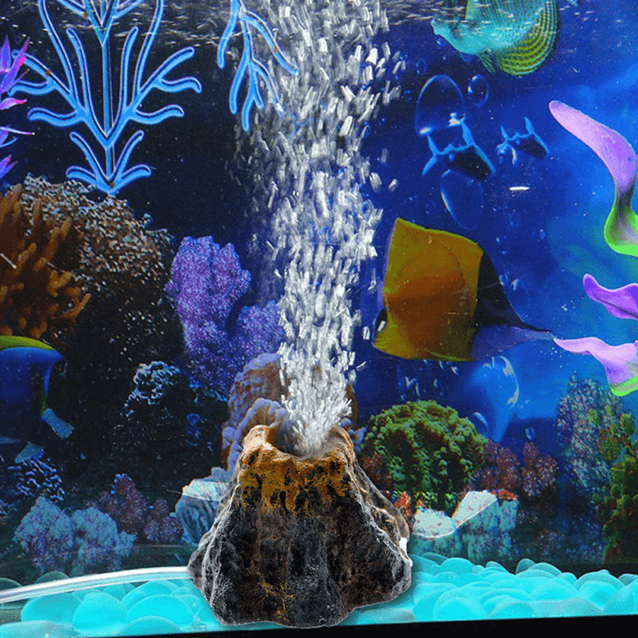 Volcano Shape Aquarium Fish Tank Decor Oxygen Pump Air Bubble Stone Air Pump Drive Fish Tank Decorations - Trendha