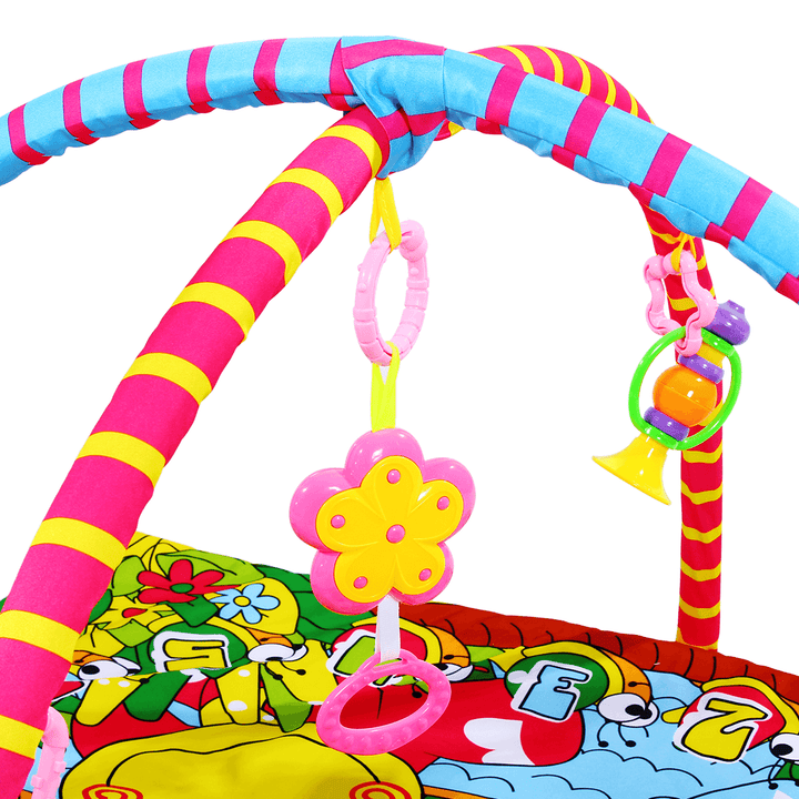 Baby Music Crawling Carpet Blanket Pad Fitness Gym Square Animal Mat Hanging Toy - Trendha