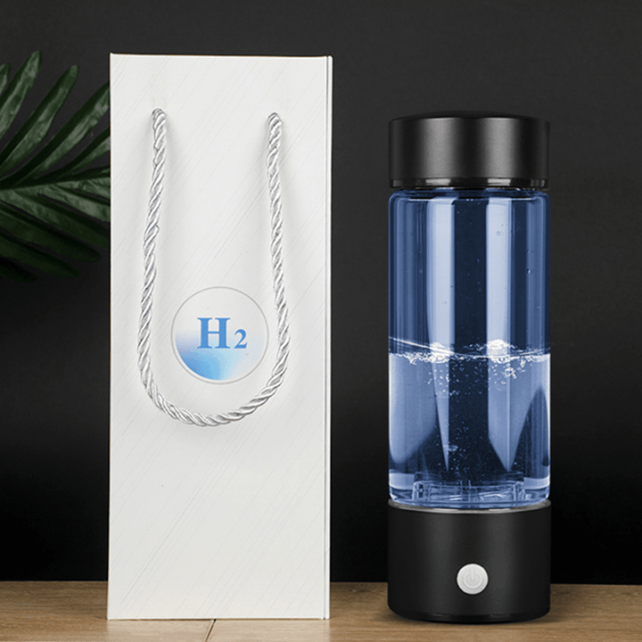 3-IN-1 430ML Hydrogens-Rich Water Cup Portable Water Filter Bottle 3 Minutes Electrolys - Trendha