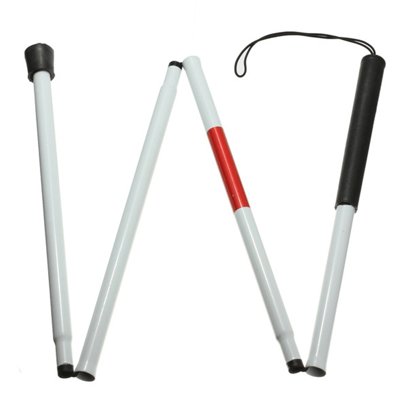 Easy Folding Blind Walking Stick Visually Impaired Crutch Cane Walker Aluminum Alloy - Trendha