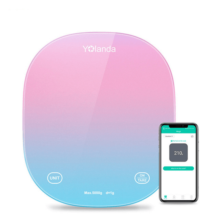 Yolanda 5Kg Smart Kitchen Scale Bluetooth APP Electronic Scales Digital Food Weight Balance Measuring Tool Nutrition Analysis - Trendha