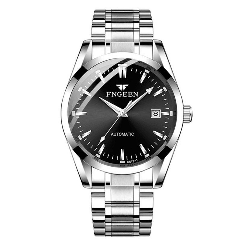 FNGENN Fashion Men Business Style Full Steel Watch Luminous Display Automatic Mechanical Watch - Trendha