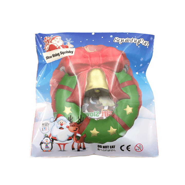 Squishyfun Christmas Jingle Bell Donut Squishy 13Cm Gift Slow Rising Original Packaging Soft Decor Toy - Trendha