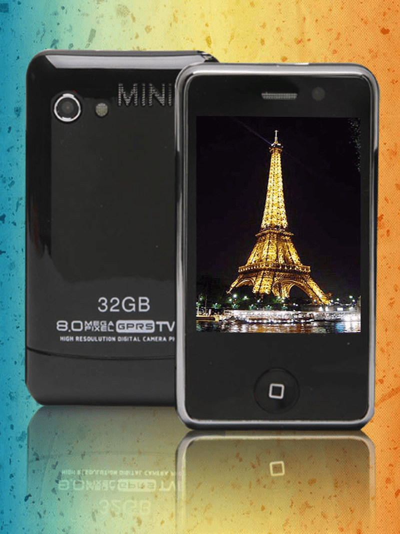 Mini H601 Quad Band Dual SIM Cards 0.3MP TV JAVA Bluetooth Touch Phone - Trendha