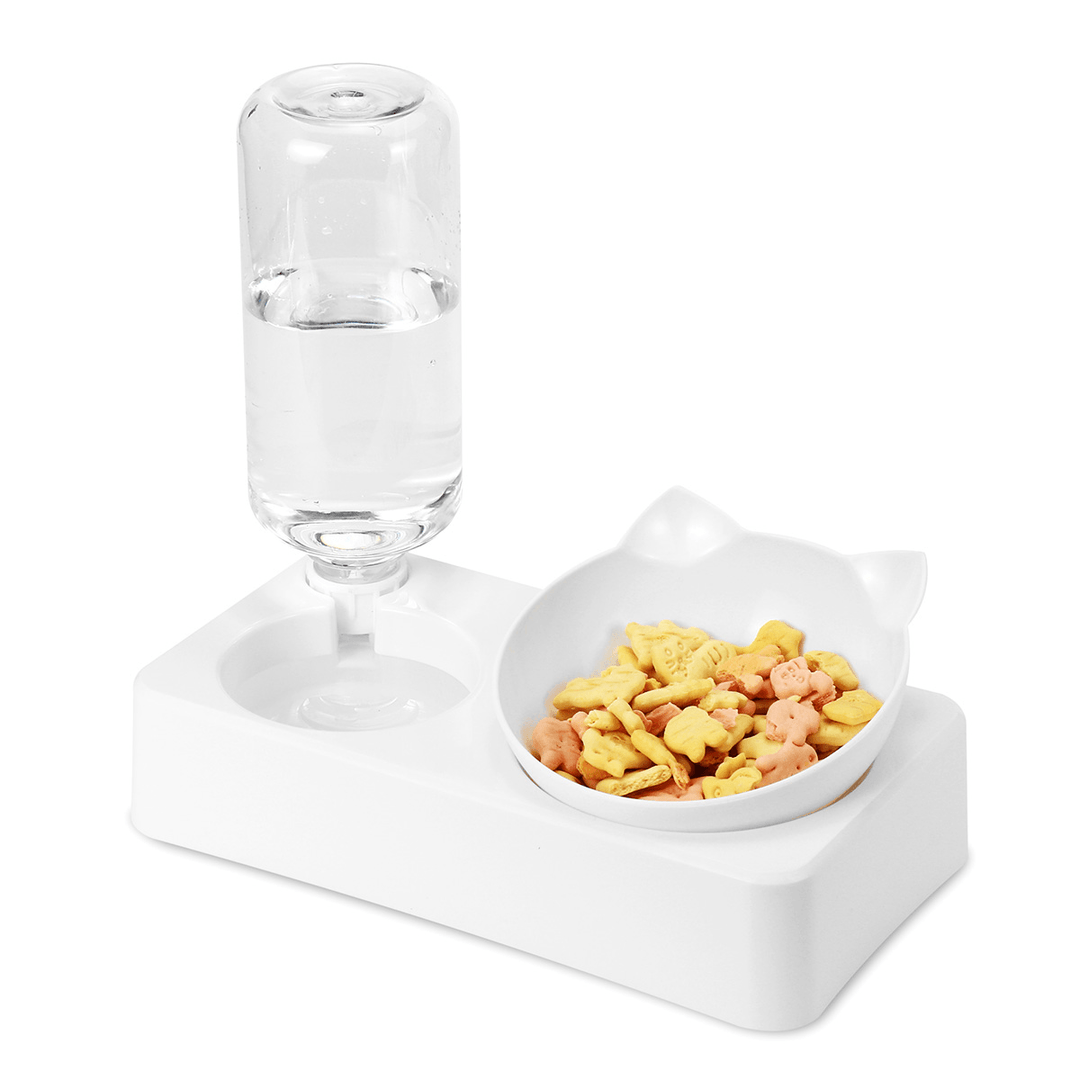 Automatic Non-Slip Cat Elevated Cervical Spinal Bowls Pet Double Bowl for Feeding Container - Trendha