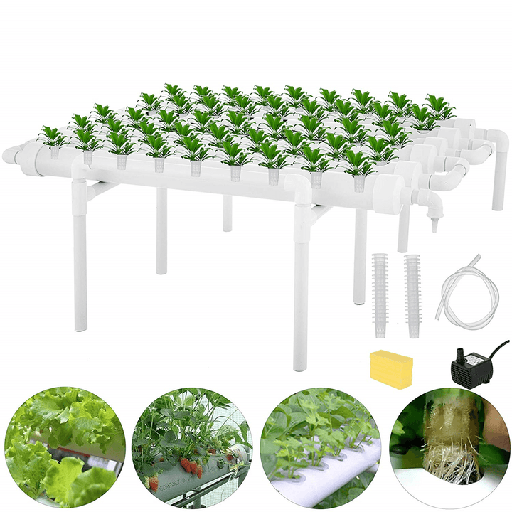 110-220V 54 Holes Hydroponic Piping Site Grow Kit Deep Water Culture Planting Box Gardening System Nursery Pot Hydroponic Rack - Trendha