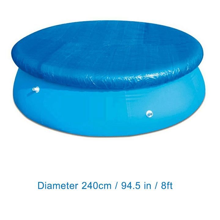 240/258/385/360Cm Outdoor Garden Durable PE Swimming Pool Cover Waterproof Rainproof Dustproof Cover Blue round Swimming Pool & Accessories - Trendha