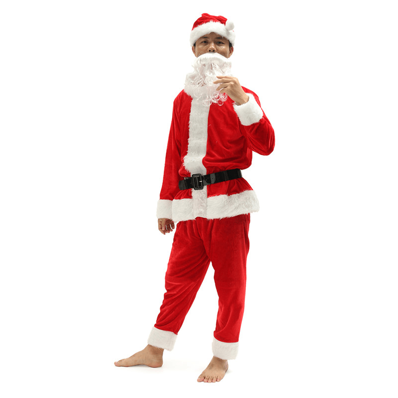 Santa Claus Men Red Costume Christmas Suit Red Size Cosplay - Trendha