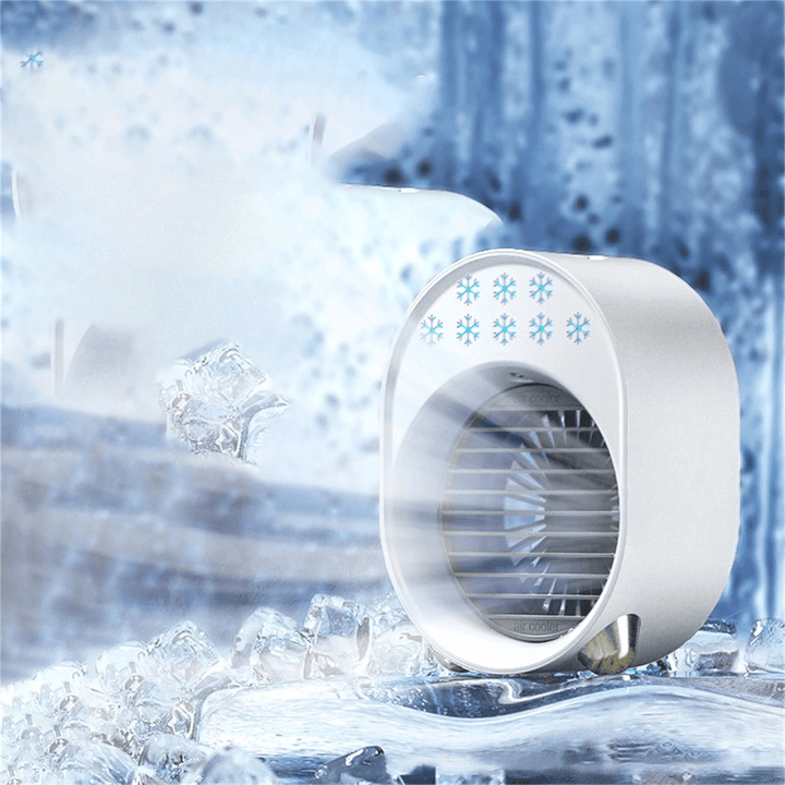 Portable Mini Air Conditioner Bladeless Fan USB Rechargeable Air Cooler Fan Multifunctional Humidifier for Office Personal Air Cooler - Trendha