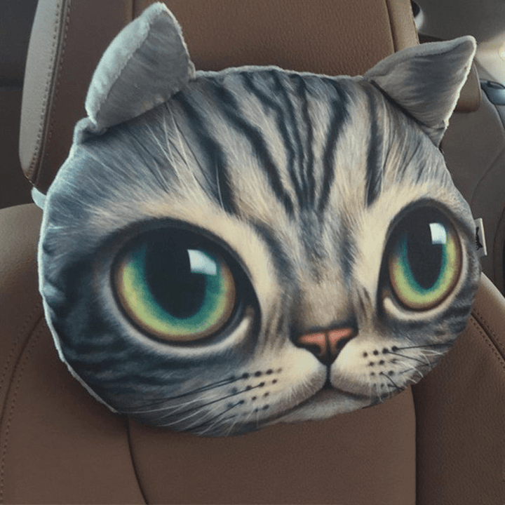 3D Husky Car Head Rest Comfortable Breathable Cartoon Neck Support Pillow - Trendha