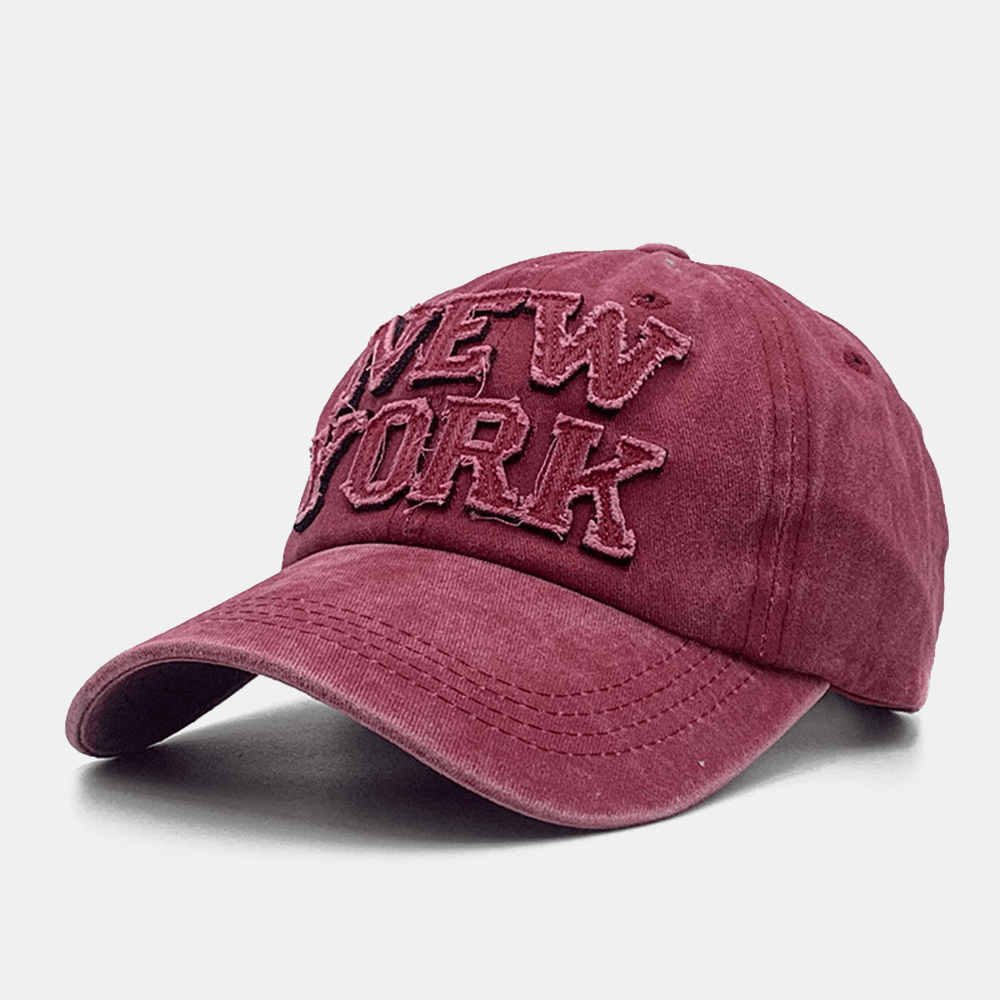 Unisex Made-Old Adjustable Fitted Cap Cotton Letter Patch Stitching Fashion Baseball Cap - Trendha