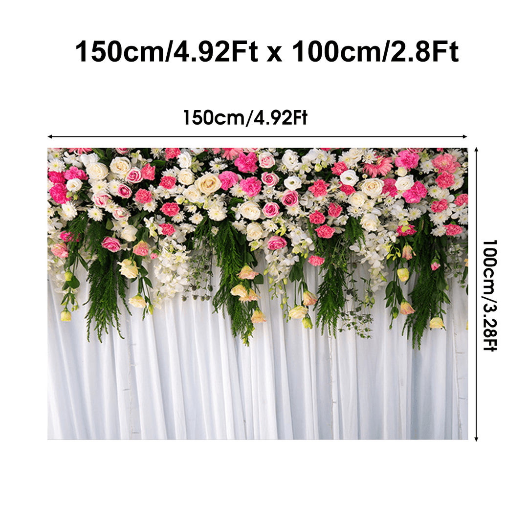 5X3Ft 7X5Ft Flower Wall Studio Silk Backdrop Photography Prop Photo Background - Trendha