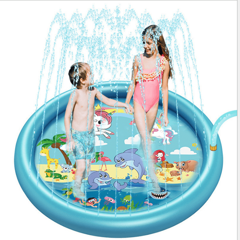 70Cm 67'' Inflatable Water Spay Pad Kids Sprinkler Mat Splash Wading Toy Garden Water Spray Toy Pool - Trendha