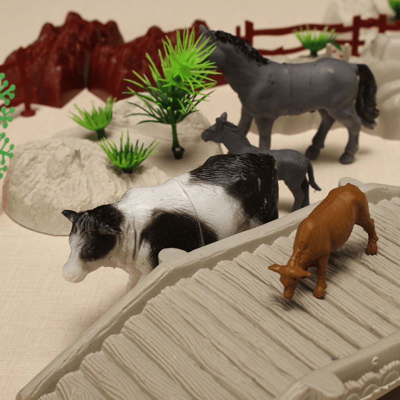 YC 666E-99 100PCS Farm Pig Duck Horse Sheep Model DIY Scene Toy - Trendha