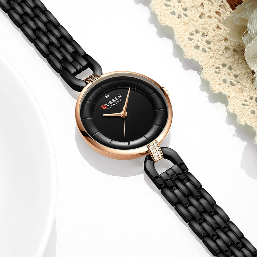 CURREN 9052 Rhinestone Elegant Design Women Wrist Watch Casual Style Quartz Watch - Trendha