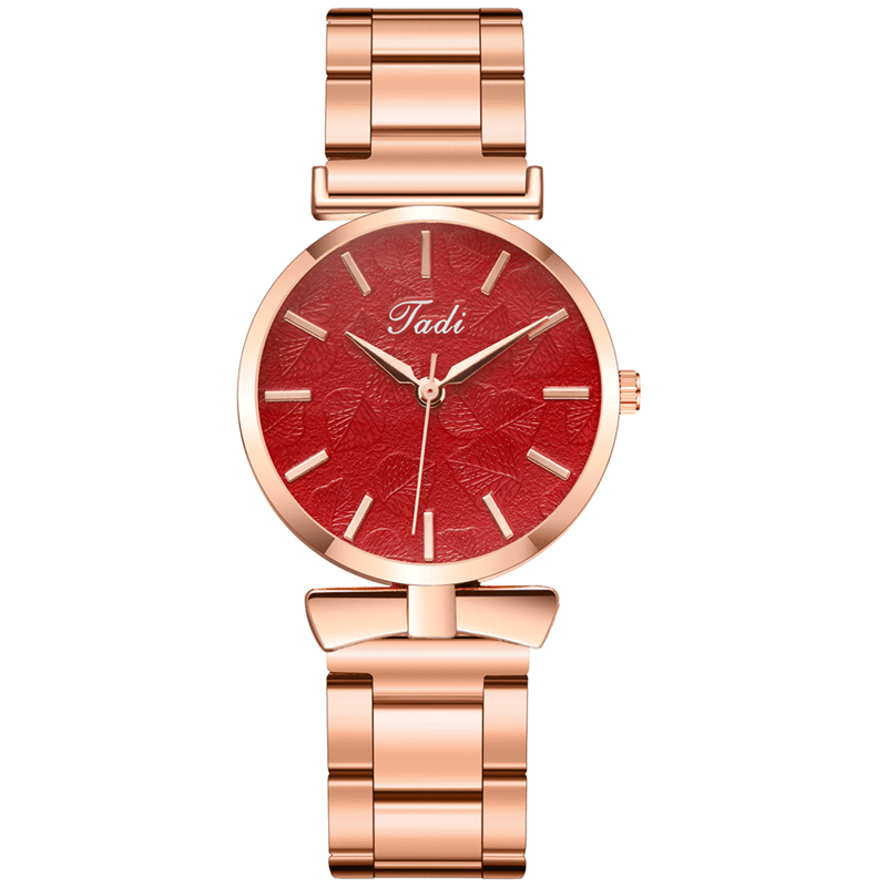 Deffrun Elegant Design No Number Dial Casual Ladies Wrist Watch Rose Gold Case Full Alloy Quartz Watch - Trendha