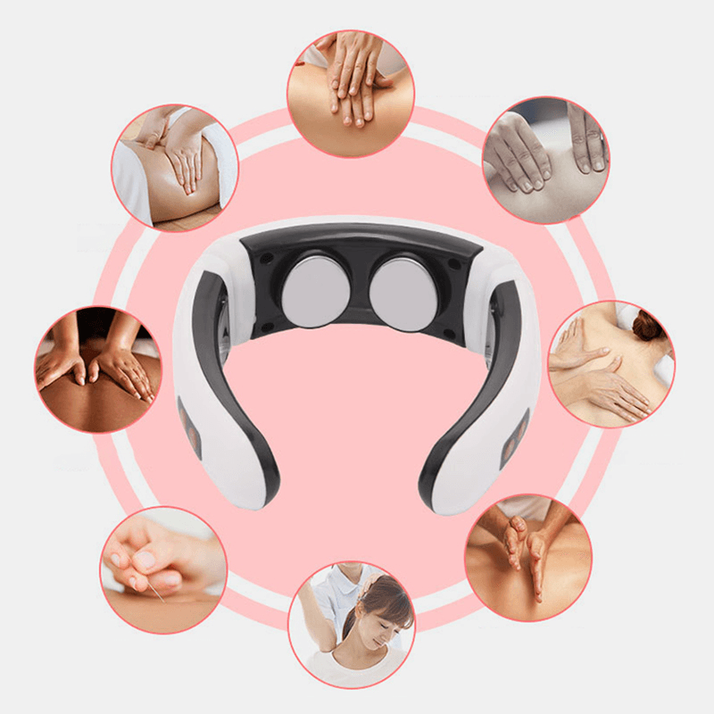 Electric Cervical Massager Neck Shoulder Pulse Kneading Physiotherapy Therapy Device Remote Control - Trendha