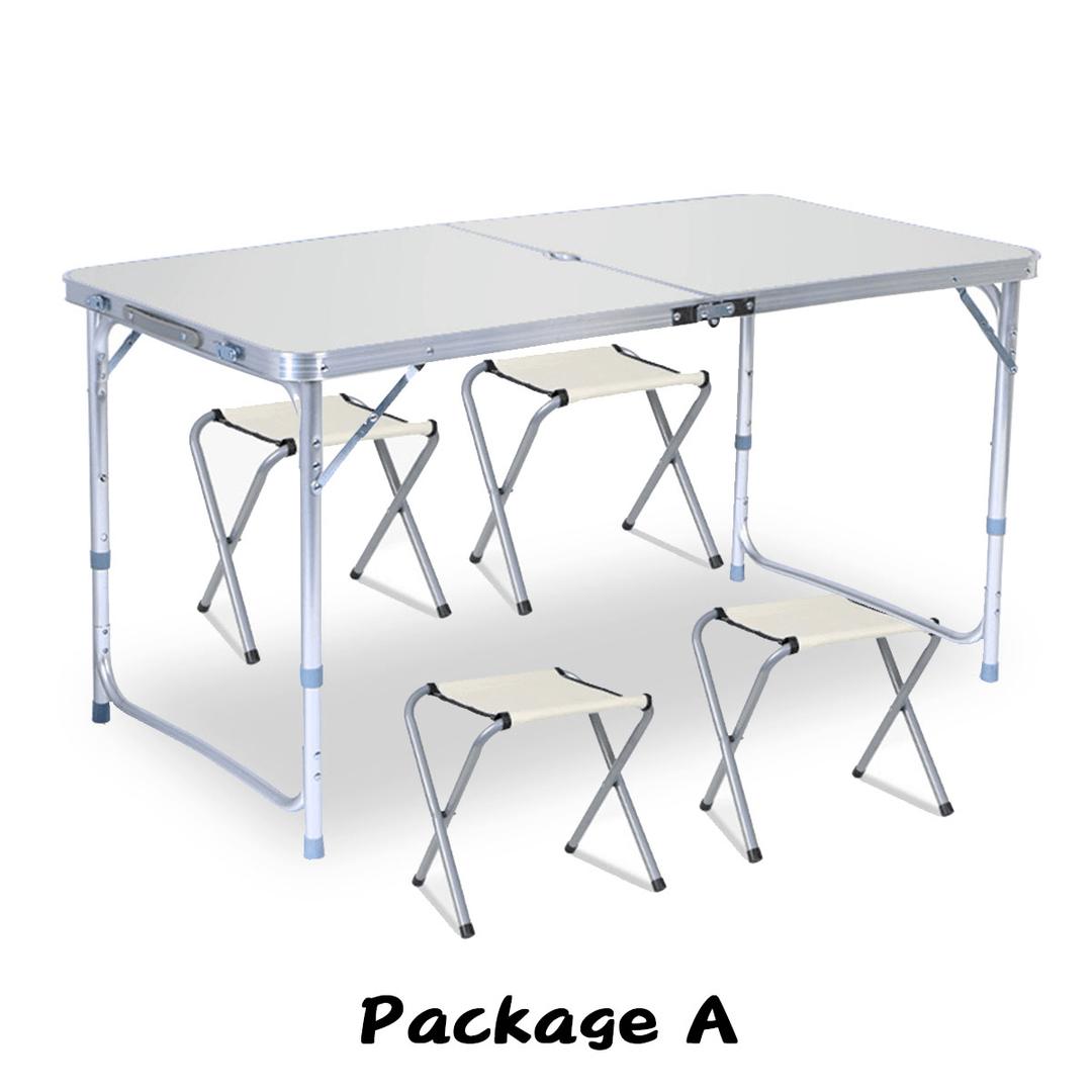 120X60Cm Portable Aluminum Alloy Folding Table Chair Height Adjustable Indoor Outdoor BBQ Camping Picnic Table Kit - Trendha