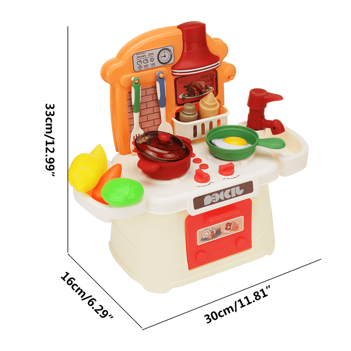 Simulation Kitchen Cooking Pretend Playing House Early Education Toy Set with Light and Sound Effect for Kids Gift - Trendha