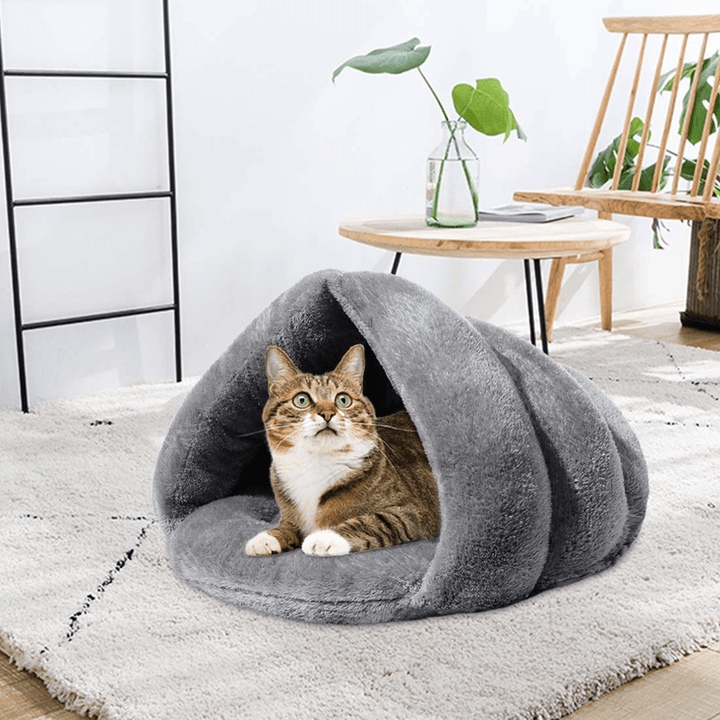 Pet Bed Puppy Cushion House Cave Cat Sleep Bag Soft Warm Kennel Mat Blanket - Trendha