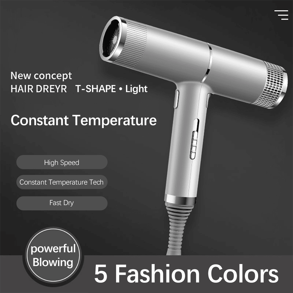 57℃ Constant Temperature Powerful Blowing Anion Hair Dryer Professional Negative Ion Hair Blower Overheating Protect Low Noise Hair Drying Styling Tool - Trendha
